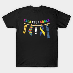 World Down Syndrome Rock Your Socks Awareness Men Women Kids T-Shirt